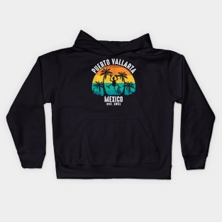 Puerto Vallarta Iguana Beach Palm Trees Kids Hoodie